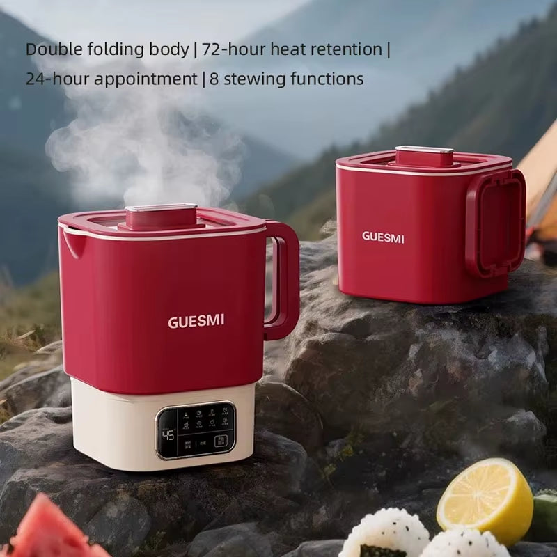 1500ML Foldable Electric Kettle Travel Heating Cup Split-Type Kettles Portable Cooking Pot Adjustable Temperature Kettle 220V