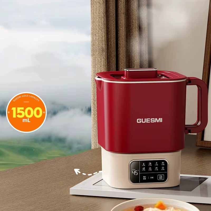 1500ML Foldable Electric Kettle Travel Heating Cup Split-Type Kettles Portable Cooking Pot Adjustable Temperature Kettle 220V