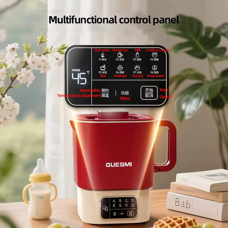 1500ML Foldable Electric Kettle Travel Heating Cup Split-Type Kettles Portable Cooking Pot Adjustable Temperature Kettle 220V